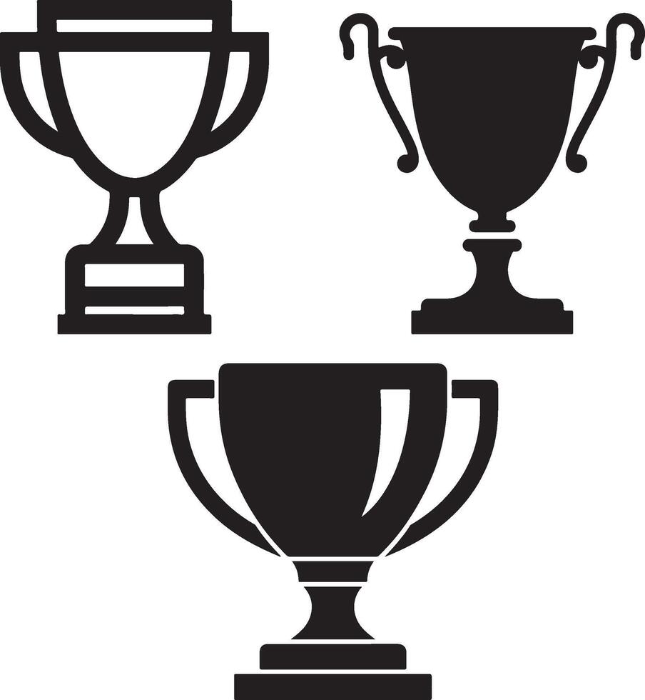 Premium Black Trophy Icon for Digital Badges vector