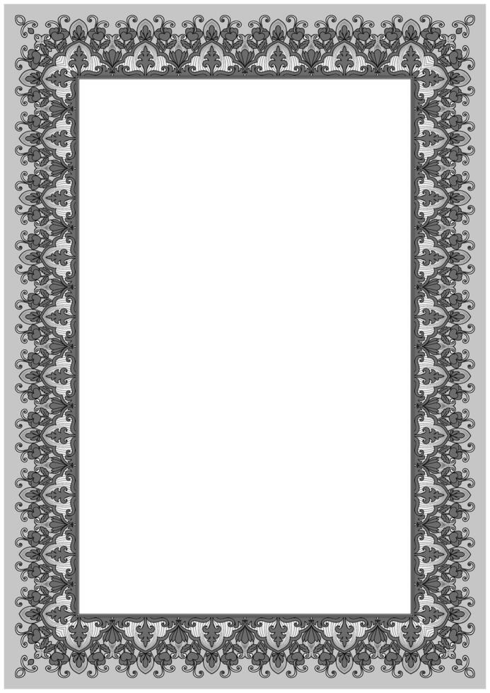 Black flowers, decorative flowers, abstract borders vector