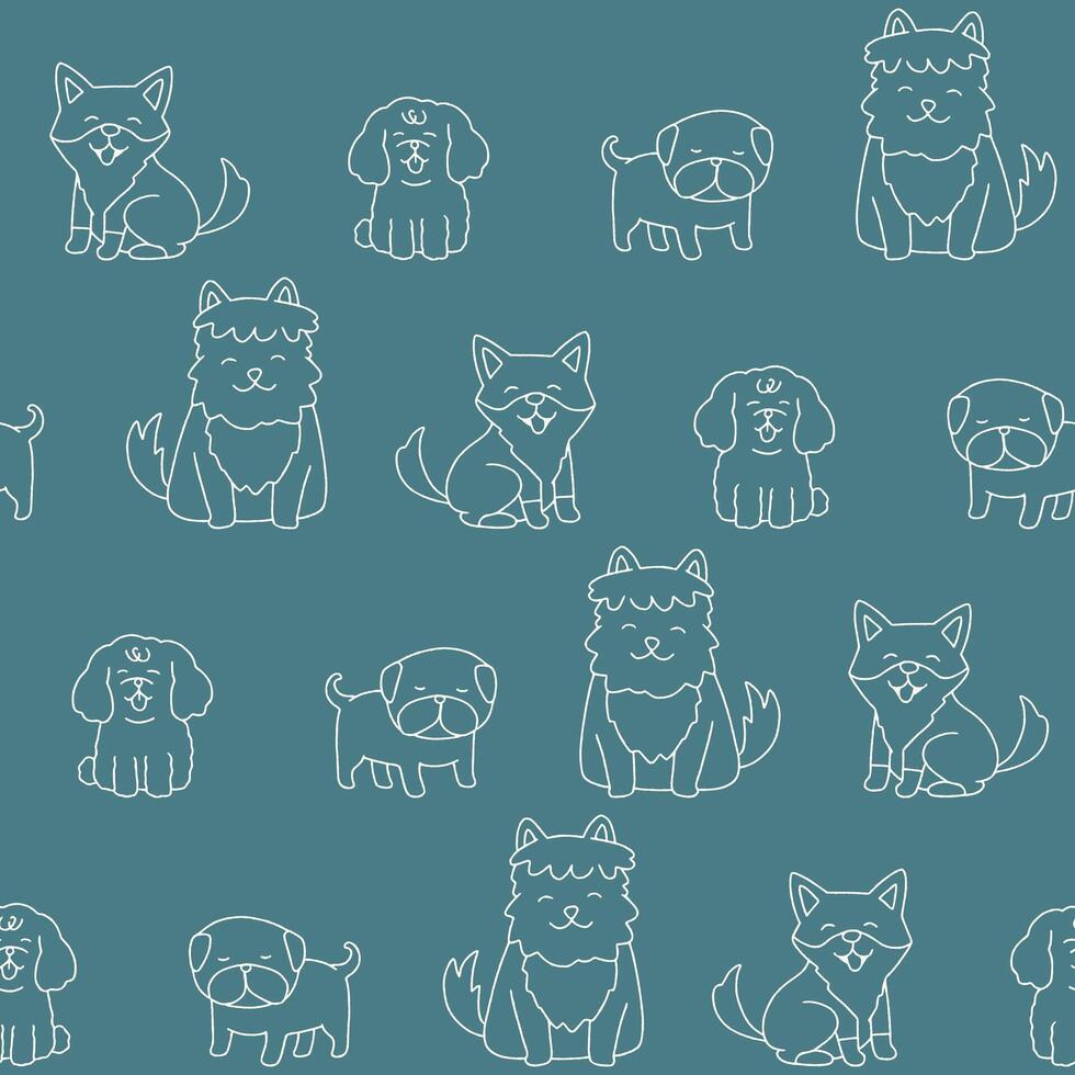 Outline Dog Seamless Pattern Background for Print Fabric Surface Fashion Wrapping vector