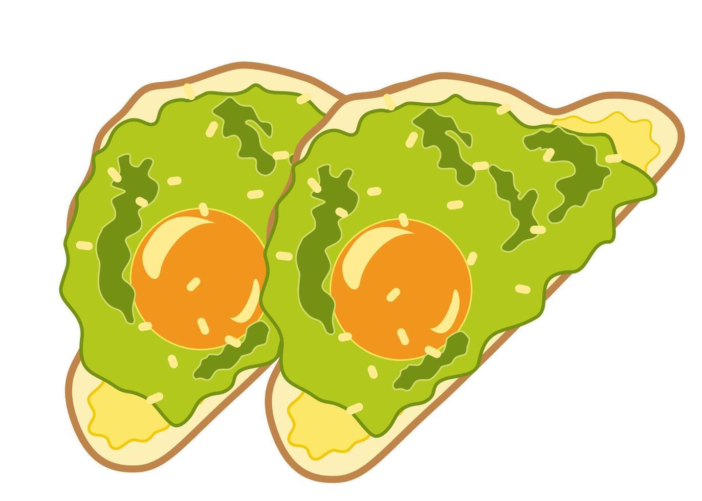 Toast with avocado vegetables vector