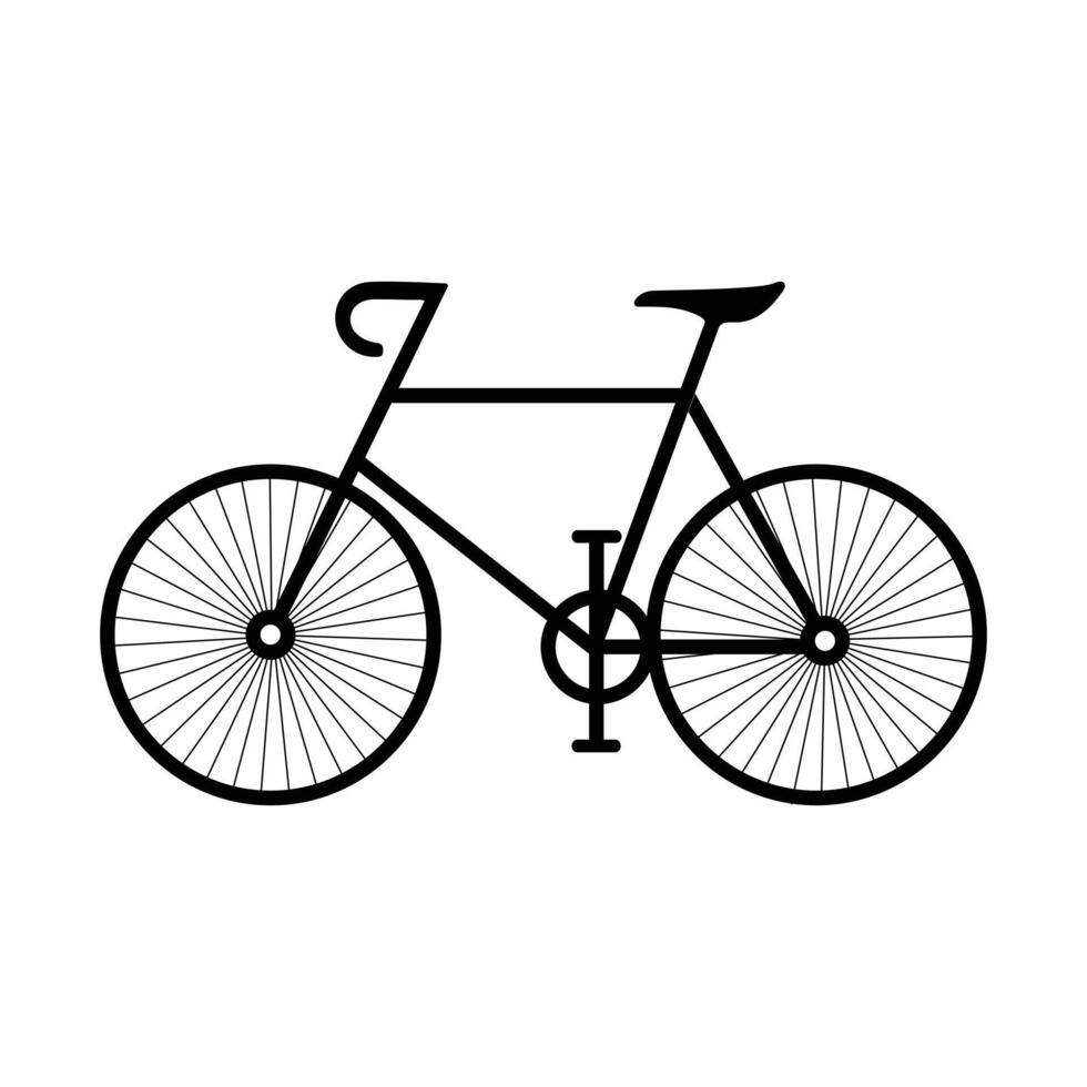 Bicycle Silhouette Icon, Outline and Graphic Design. vector