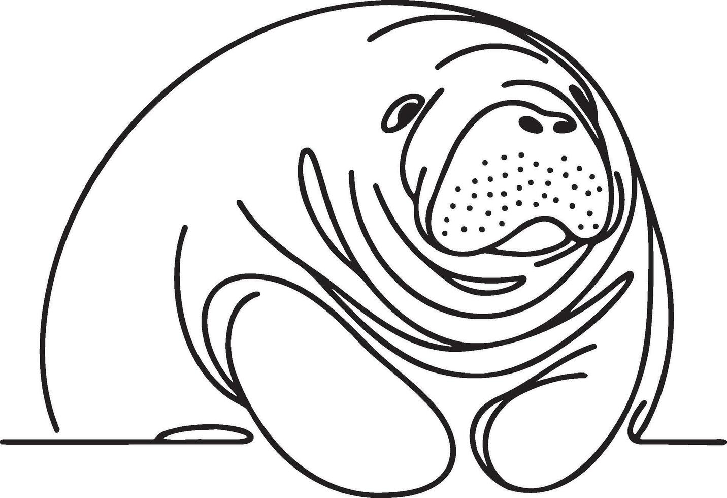 Manatee Line Art. vector