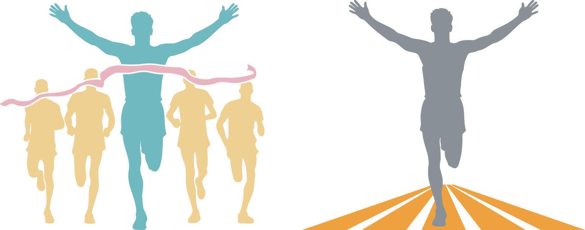 Athlete Winner Reach Finish Design. vector