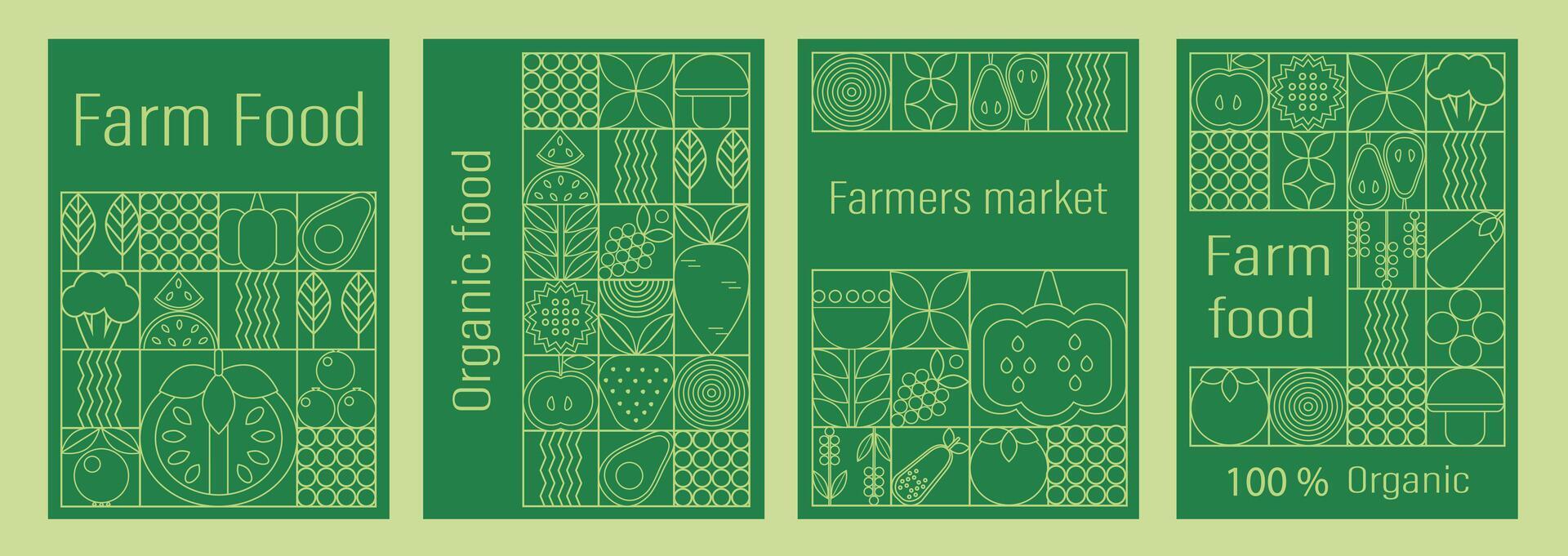 farm food labels illustration vector