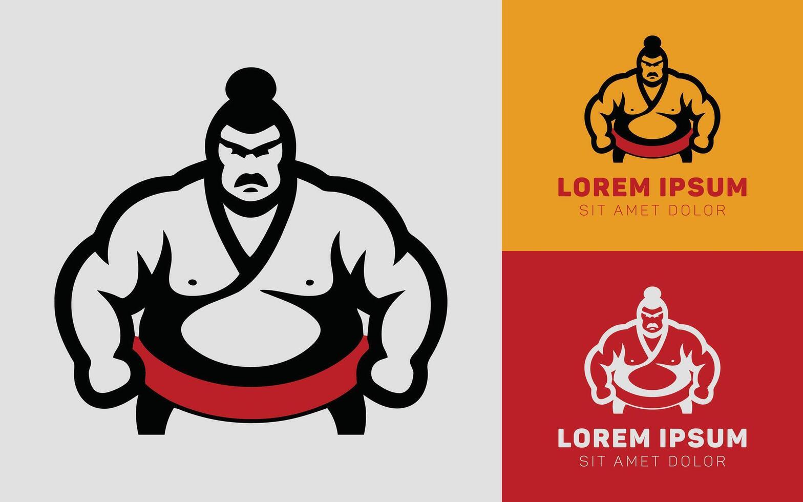 Sumo Inspired Logo Icon Cartoons simple minimalist vector