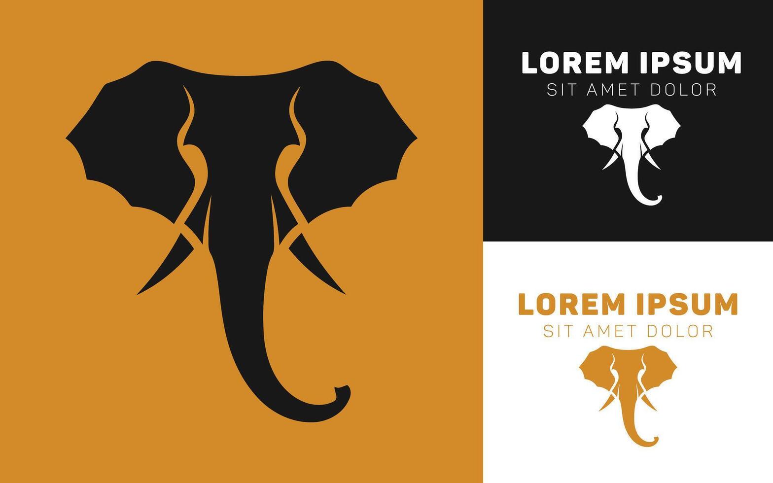 Golden Elephant Head Icon with Elegance vector