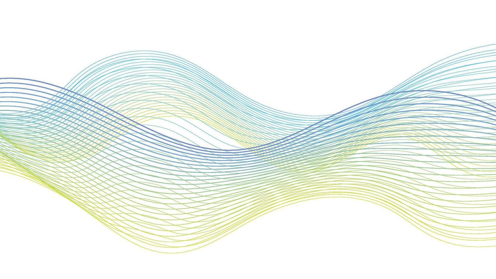 Abstract Wavy Line Background in Blue and Green Gradient vector