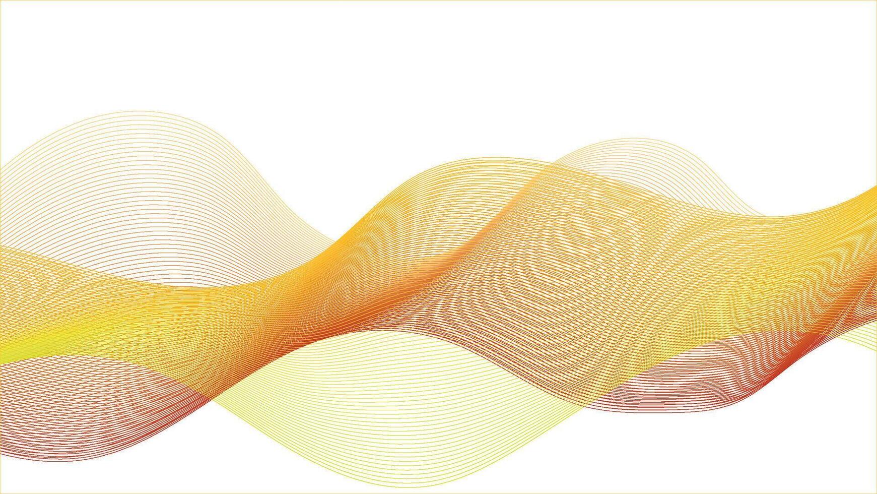 Abstract Wavy Lines in Warm Orange and Yellow Gradient vector