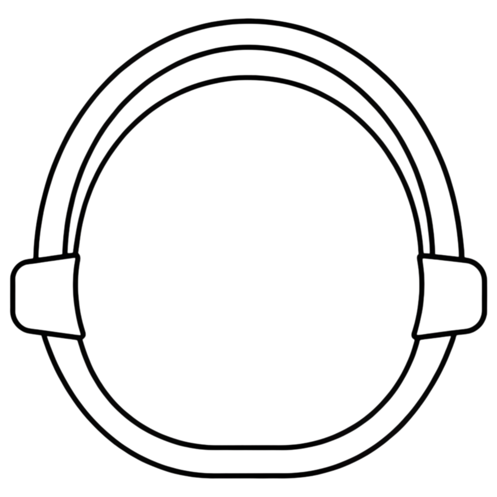 A black and white drawing of a helmet png