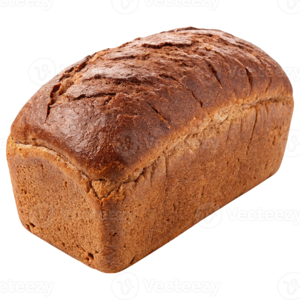 Freshly baked loaf of bread with a rustic appearance, featuring a crusty exterior and soft interior texture. png