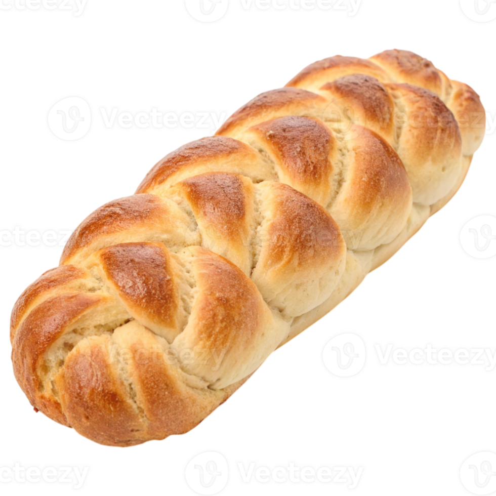 Freshly baked braided bread with a golden crust, showcasing its intricate weave and inviting texture. png