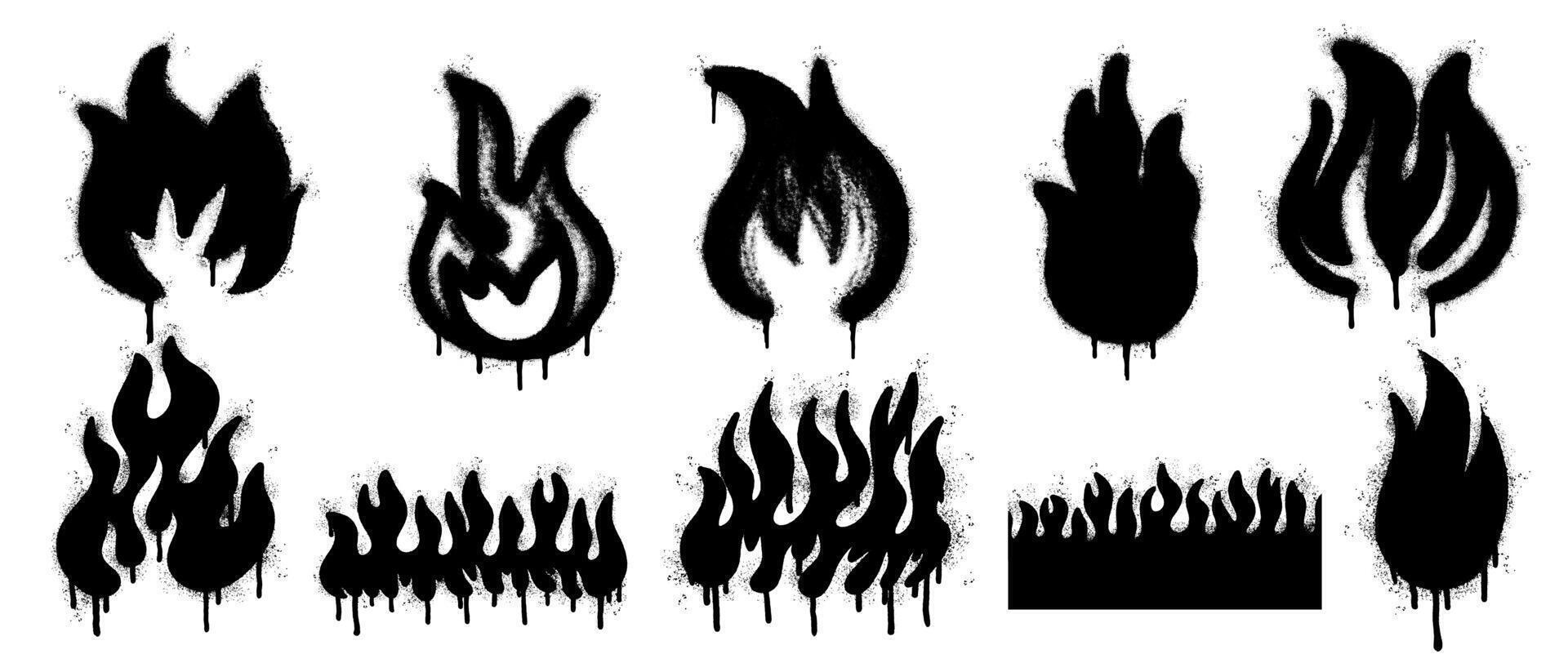 graffiti spray paint flame icon design elements for banner flyer street art cards poster and ads vector