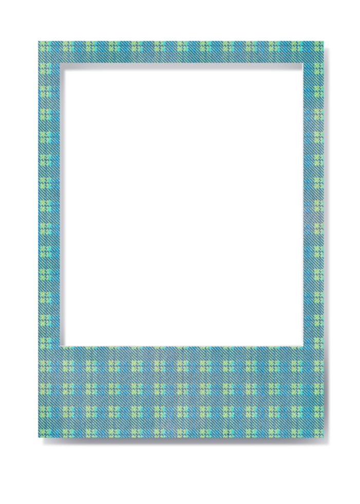 A blue and green plaid frame with transparent background png