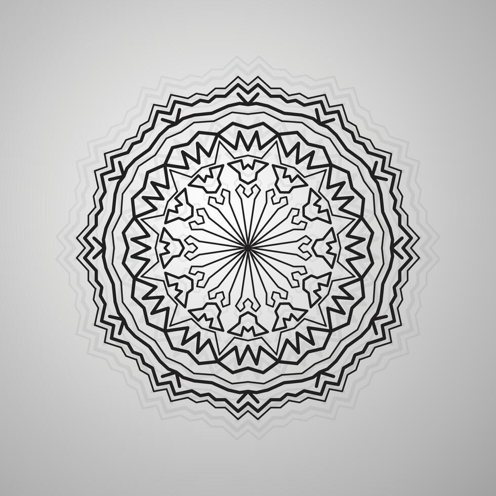 Intricate Mandala Design in Black and White vector