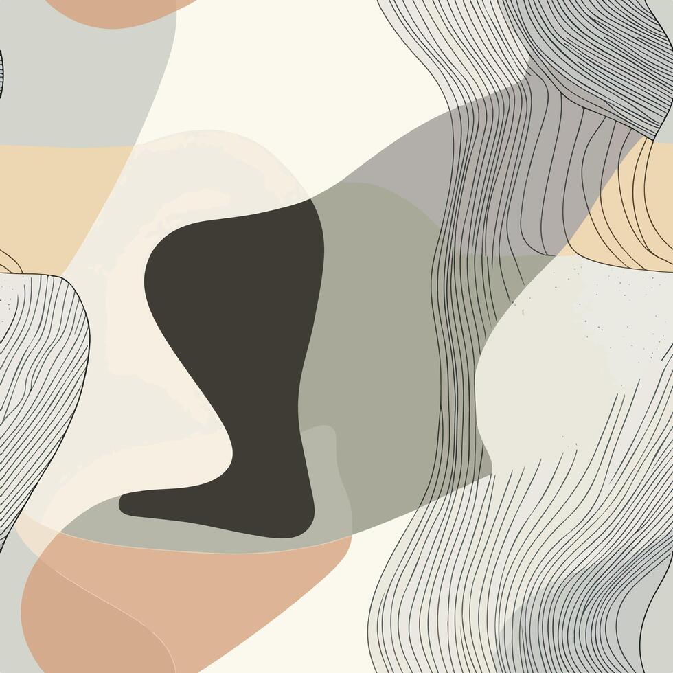 a pattern of abstract shapes with a black and white figure vector