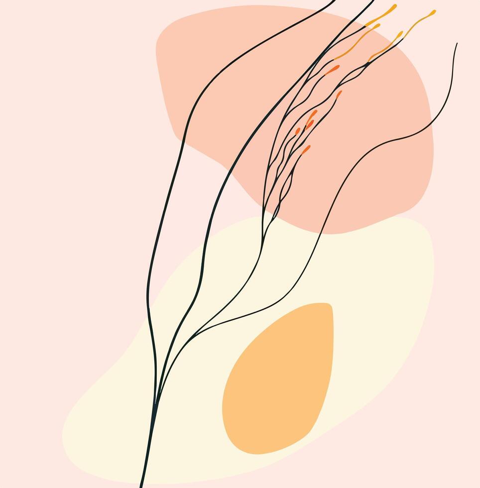 drawing of a plant with leaves on it vector