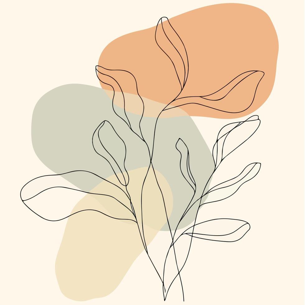 Abstract illustration background of a plants with leaves vector