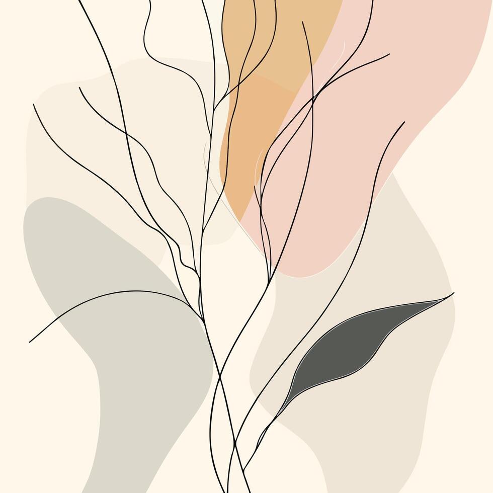 abstract illustration of a branch with leaves vector