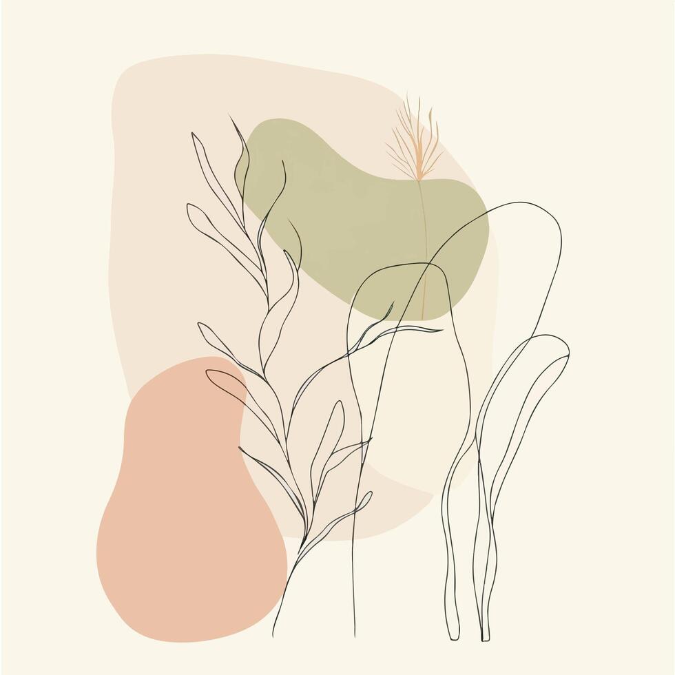 abstract illustration of plant and leaves vector