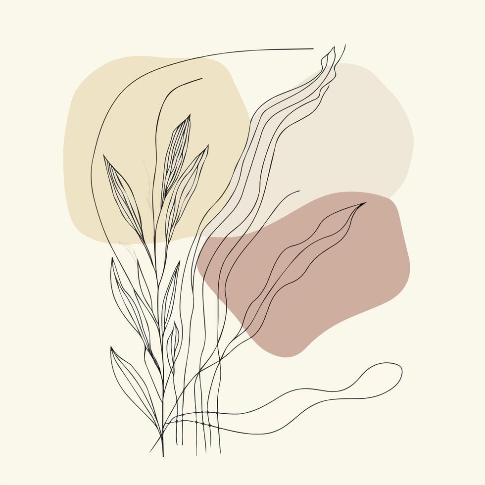 a drawing of a plant with lines vector