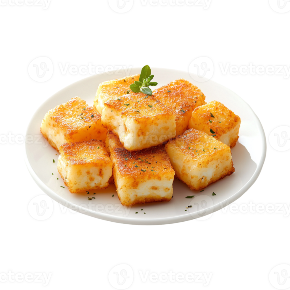 a plate of cheese cubes on a transparent background png