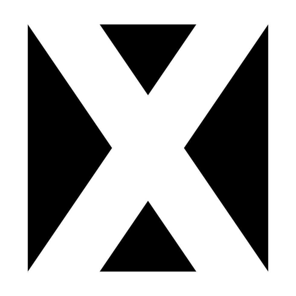 Bold White X on Black with Triangular Accents vector