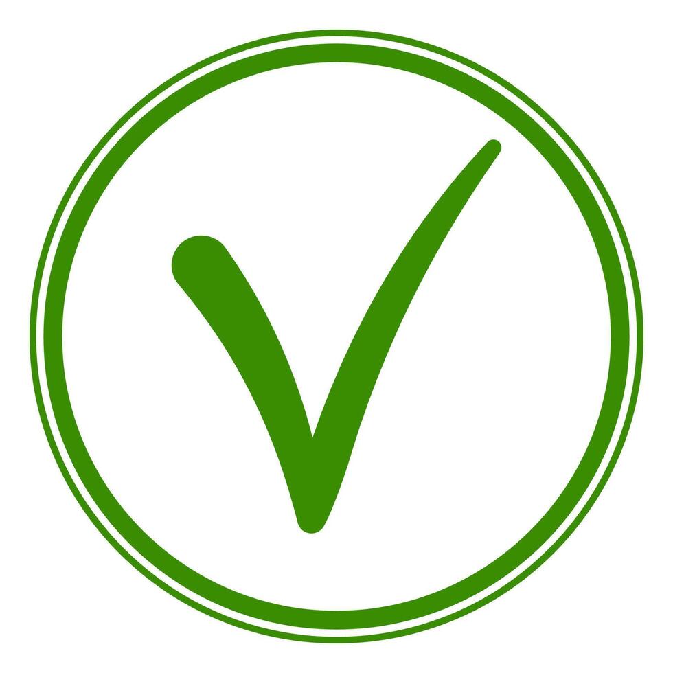 Green Check Mark Icon in Circle, Success or Confirm Symbol vector