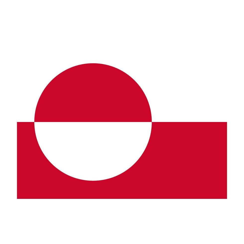 Greenland Flag National Symbol of Kalaallit Nunaat vector