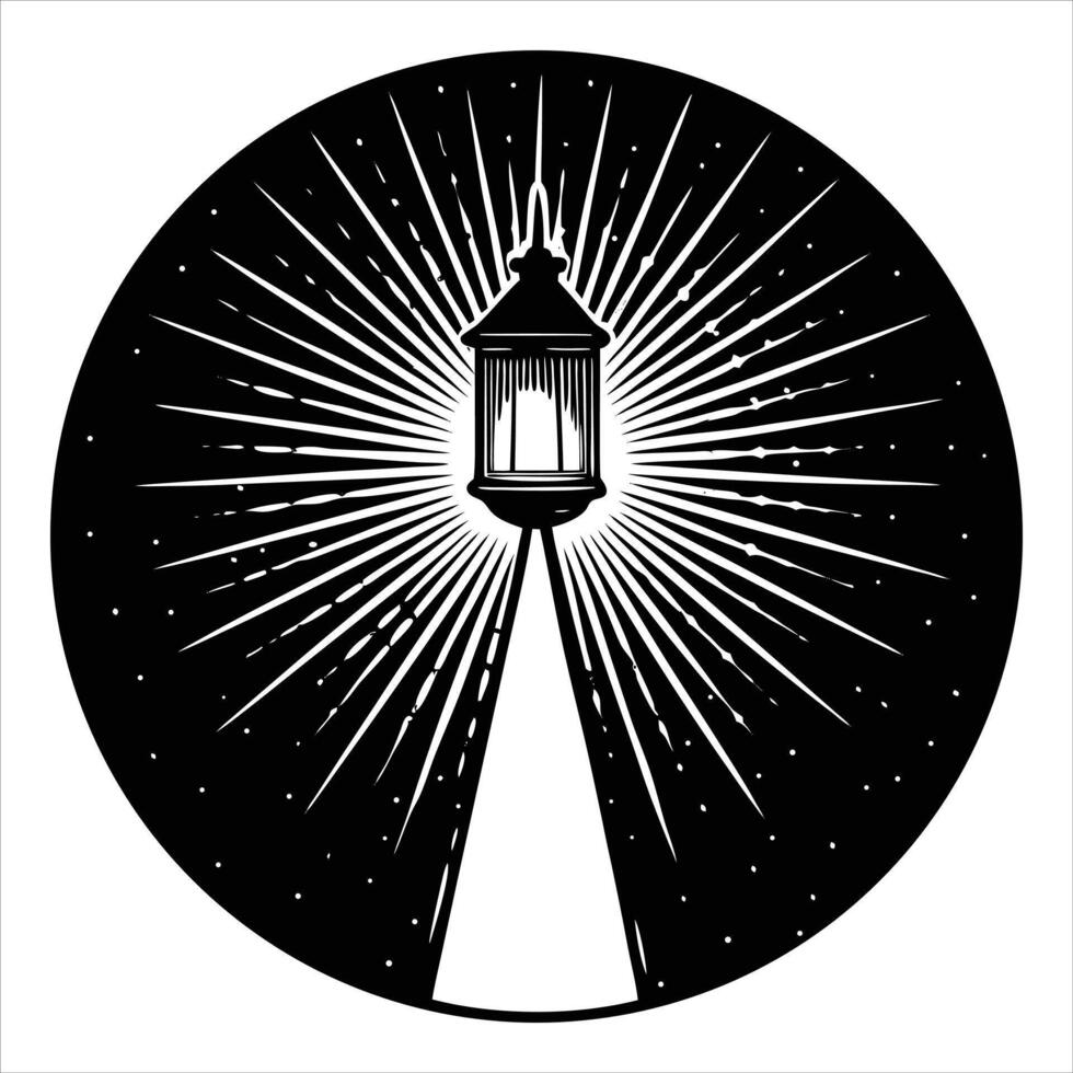 A candle lantern with light vector