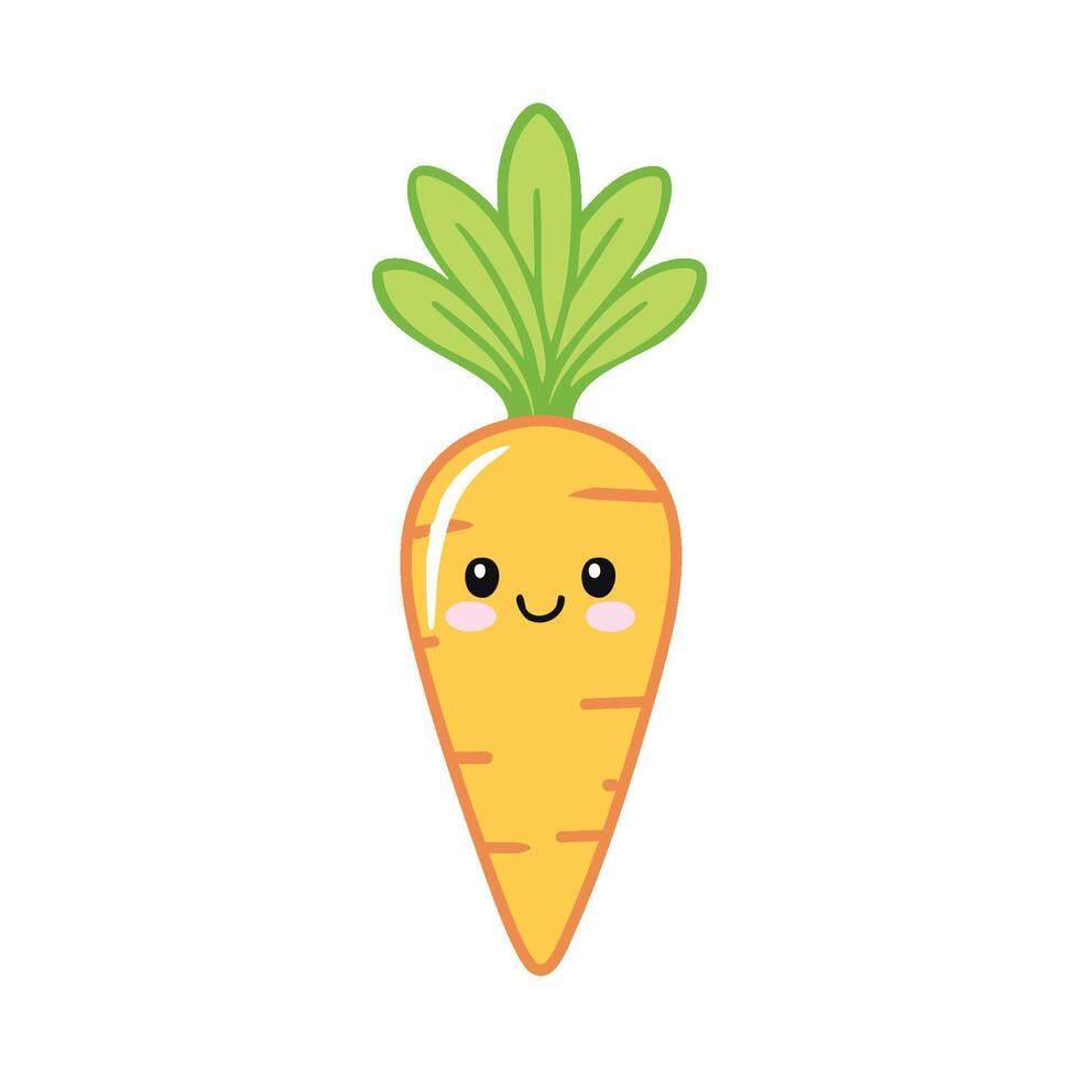 a cartoon carrot with a smiley face vector