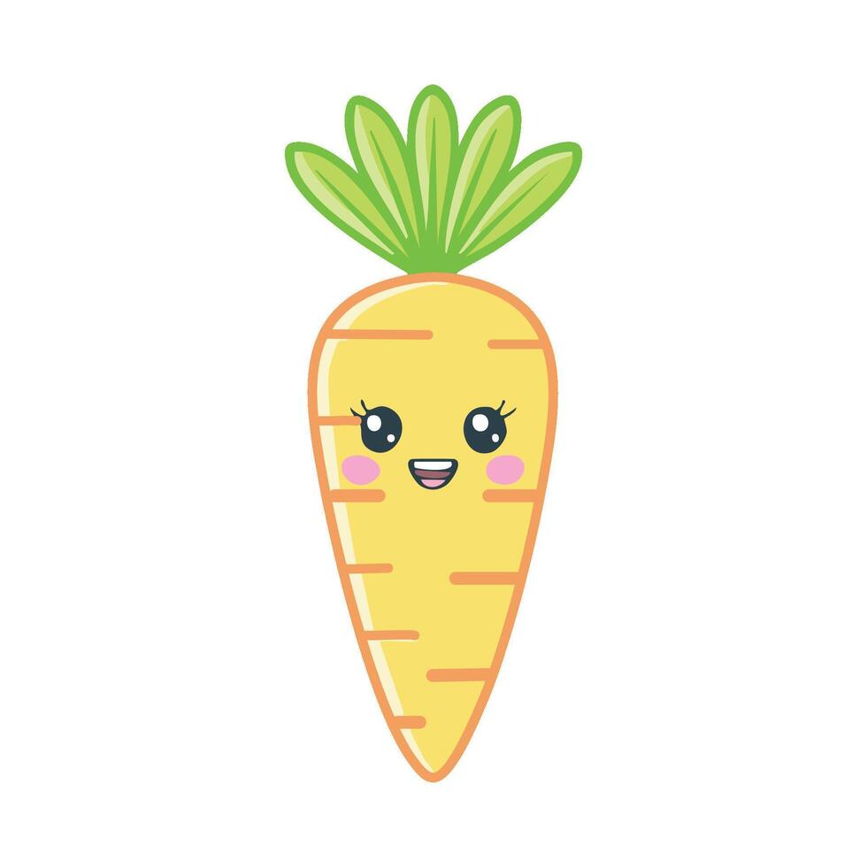 a cartoon carrot with eyes and a smile vector