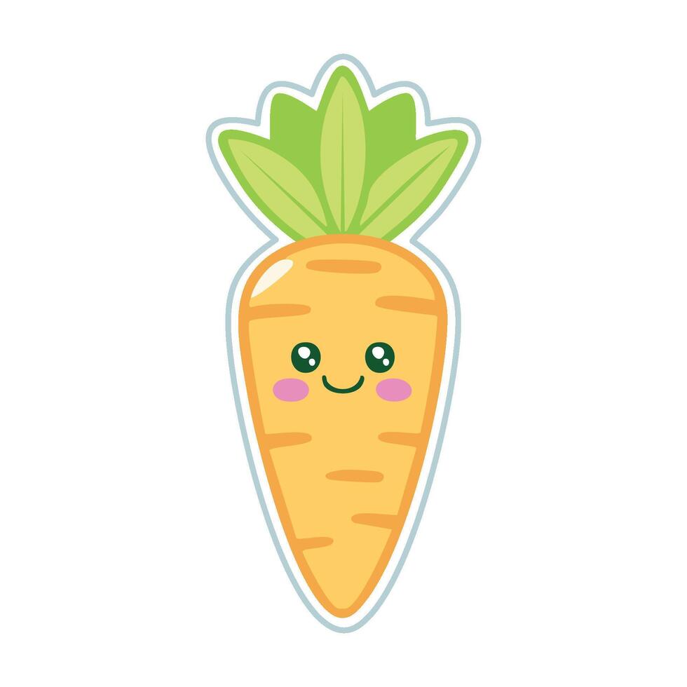 a sticker of a carrot with a smile vector
