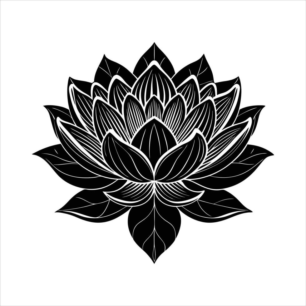Lotus silhouette spiritual vector