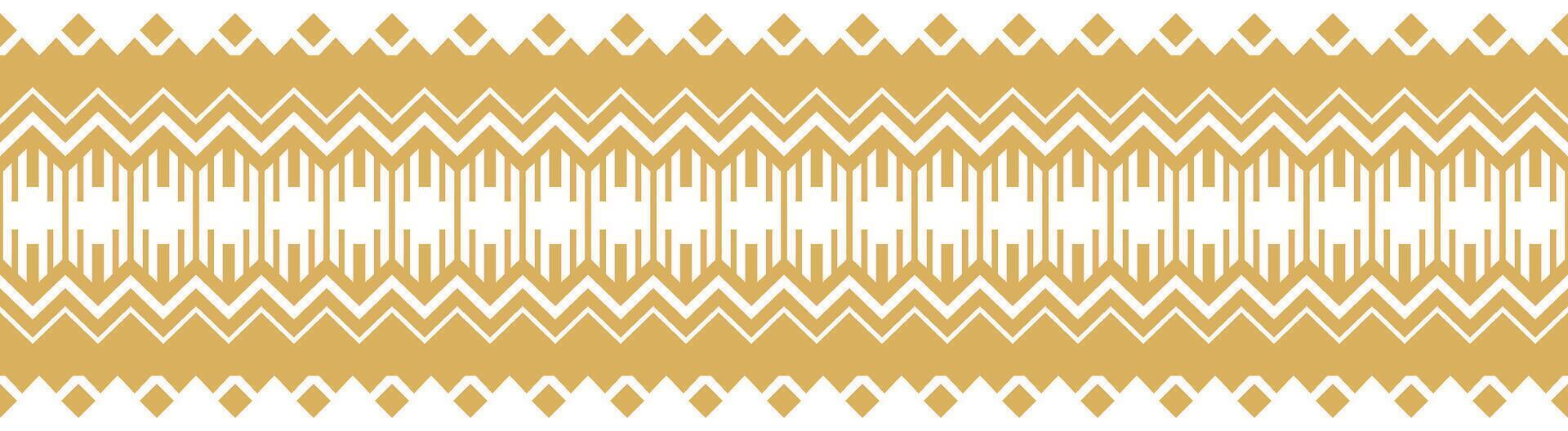 Stylish Gold Ethnic Border with Geometric Aztec Stripe for Boho Art. vector
