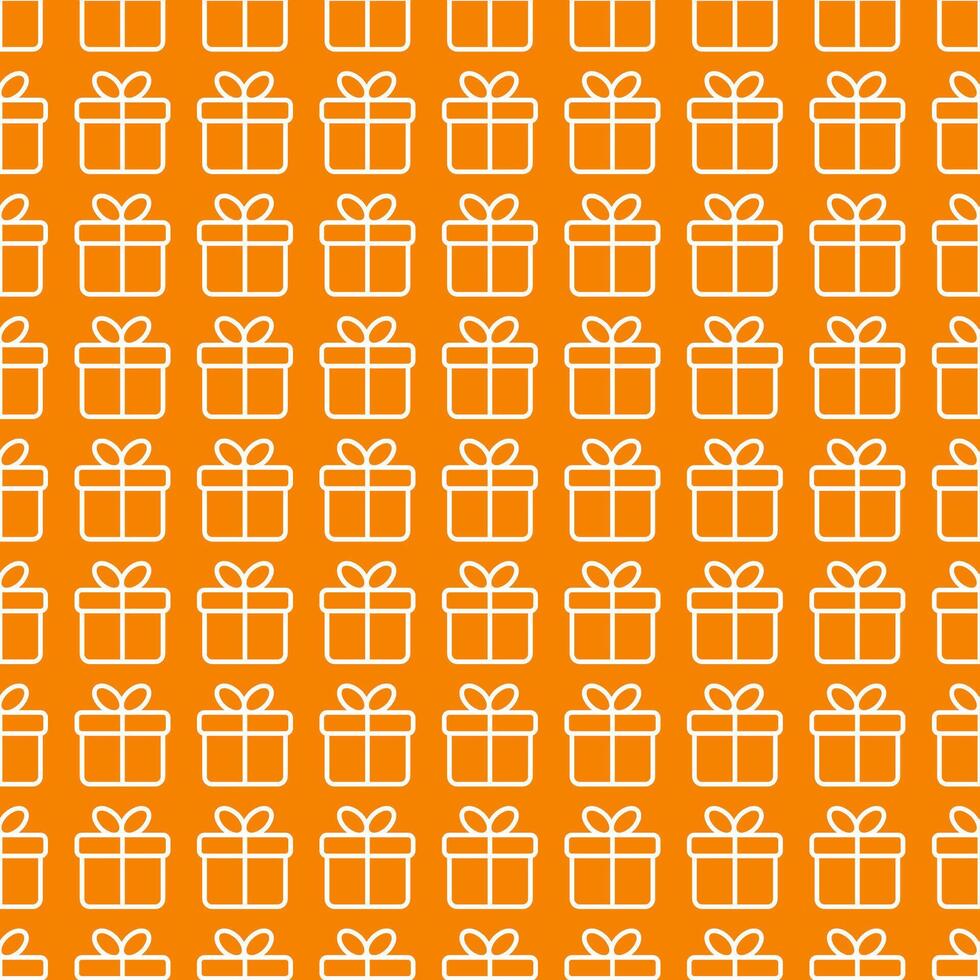Orange seamless pattern with gift boxes vector