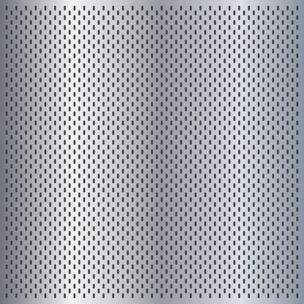Metal peg board perforated texture background material with oval holes seamless pattern vector