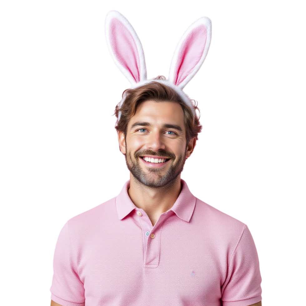 Man wearing bunny ears png