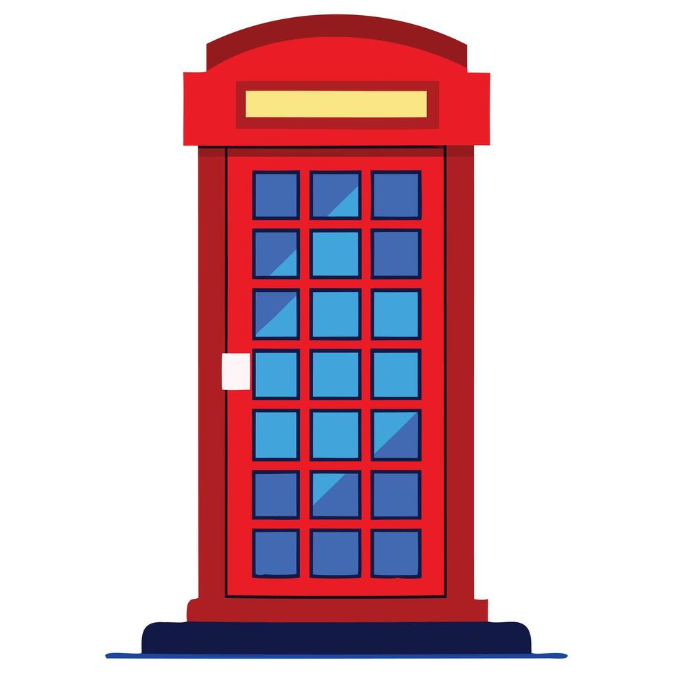 Retro Red Telephone Booth Graphic vector