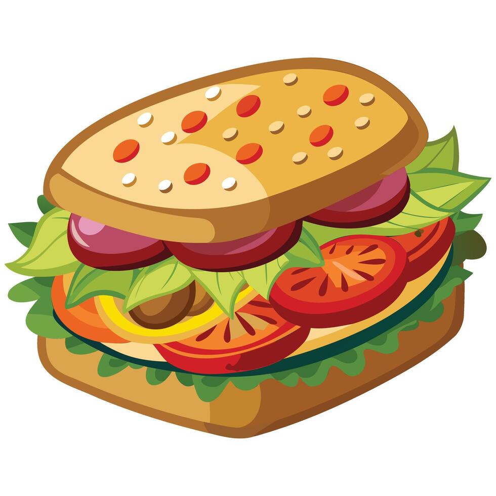 Fresh Sandwich Graphic for Menu Design vector