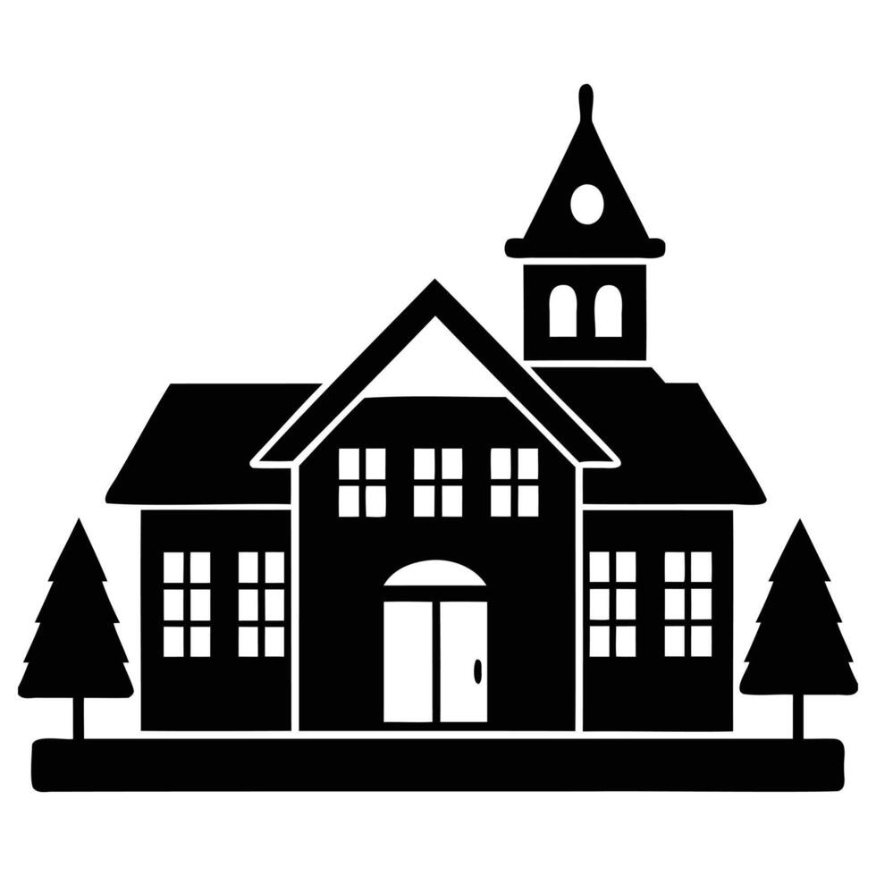 Educational Institution Silhouette vector