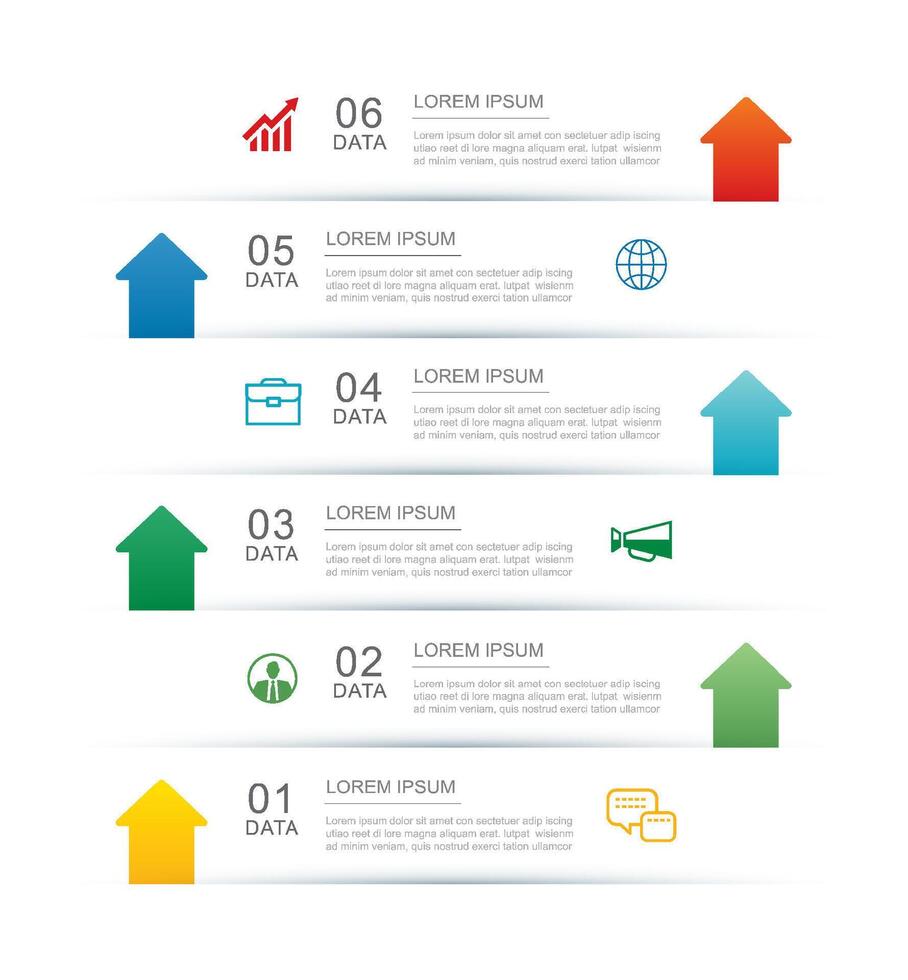 6 data infographics tab index layout template. Illustration business abstract background. vector