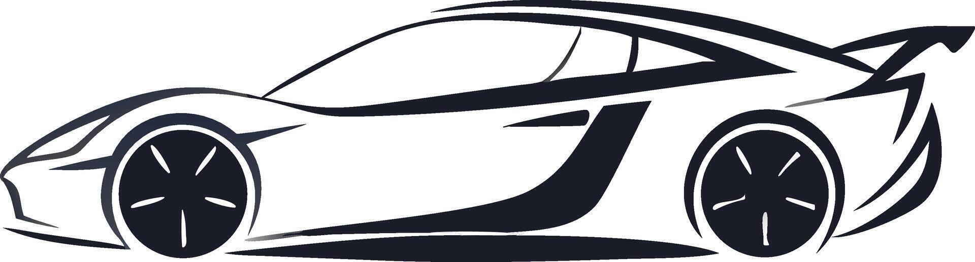 Sleek sports car with dynamic lines and minimalist style. vector