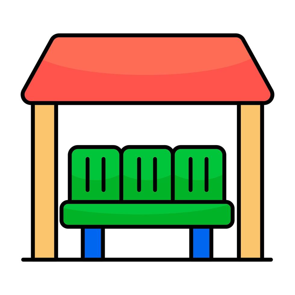 An icon of waiting area vector