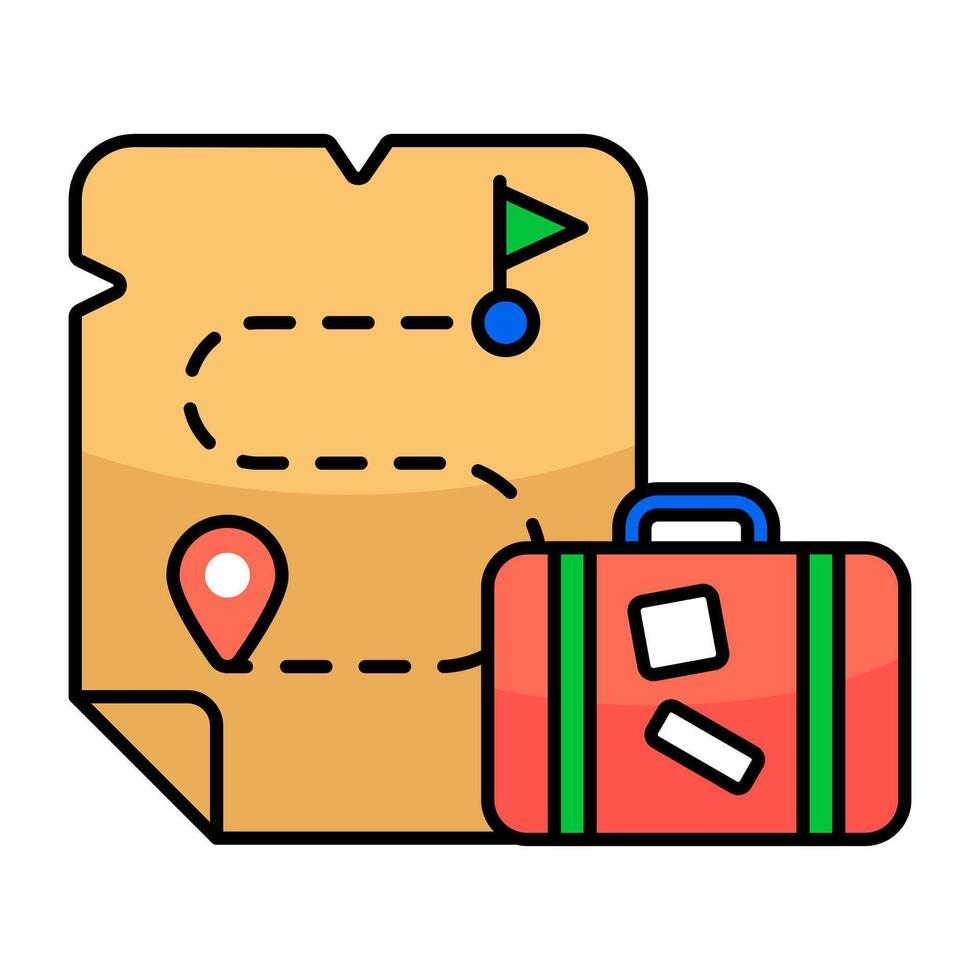 Editable flat design icon of map vector