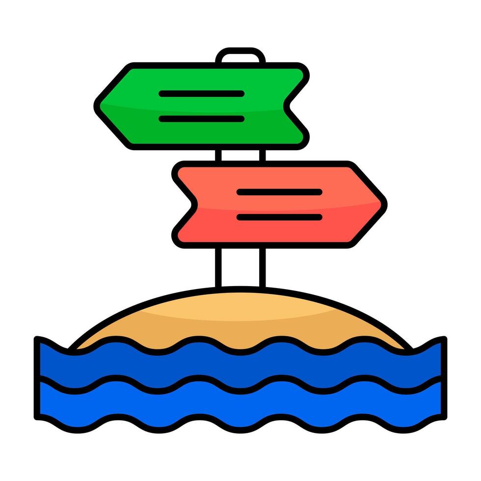 Modern flat icon of roadboard vector