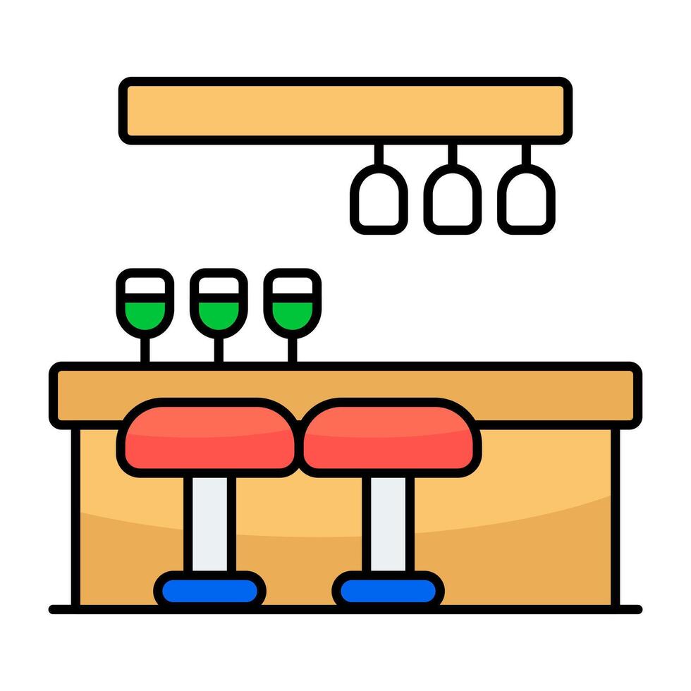 Premium icon of bar counter vector