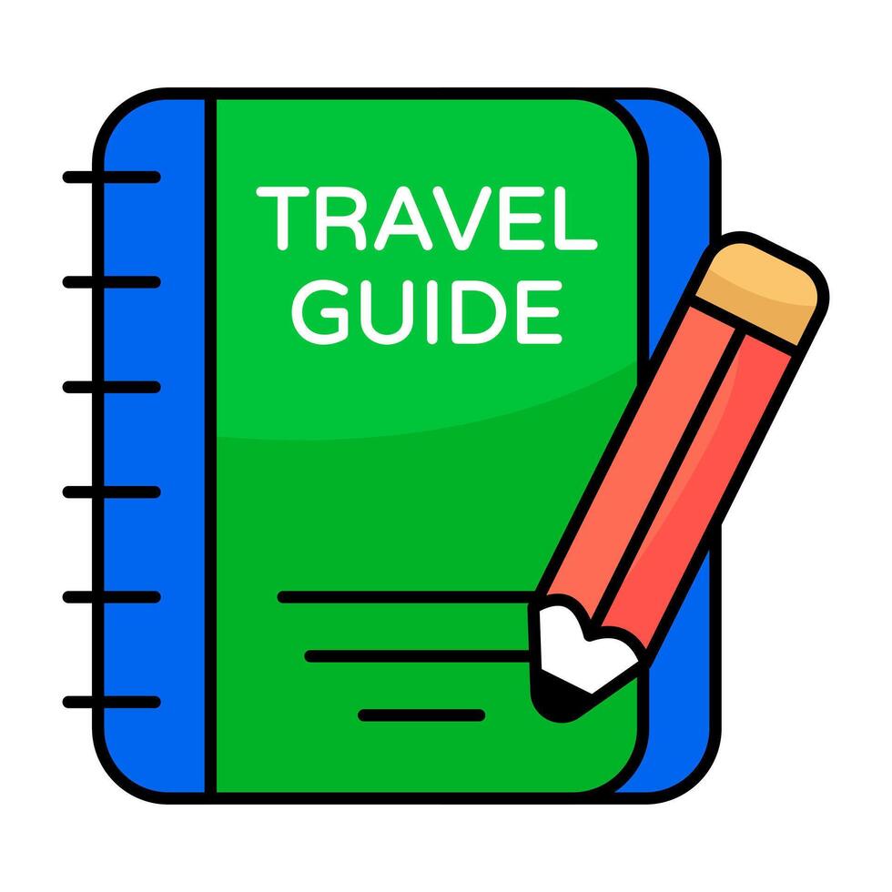 A creative flat design icon of guidebook vector