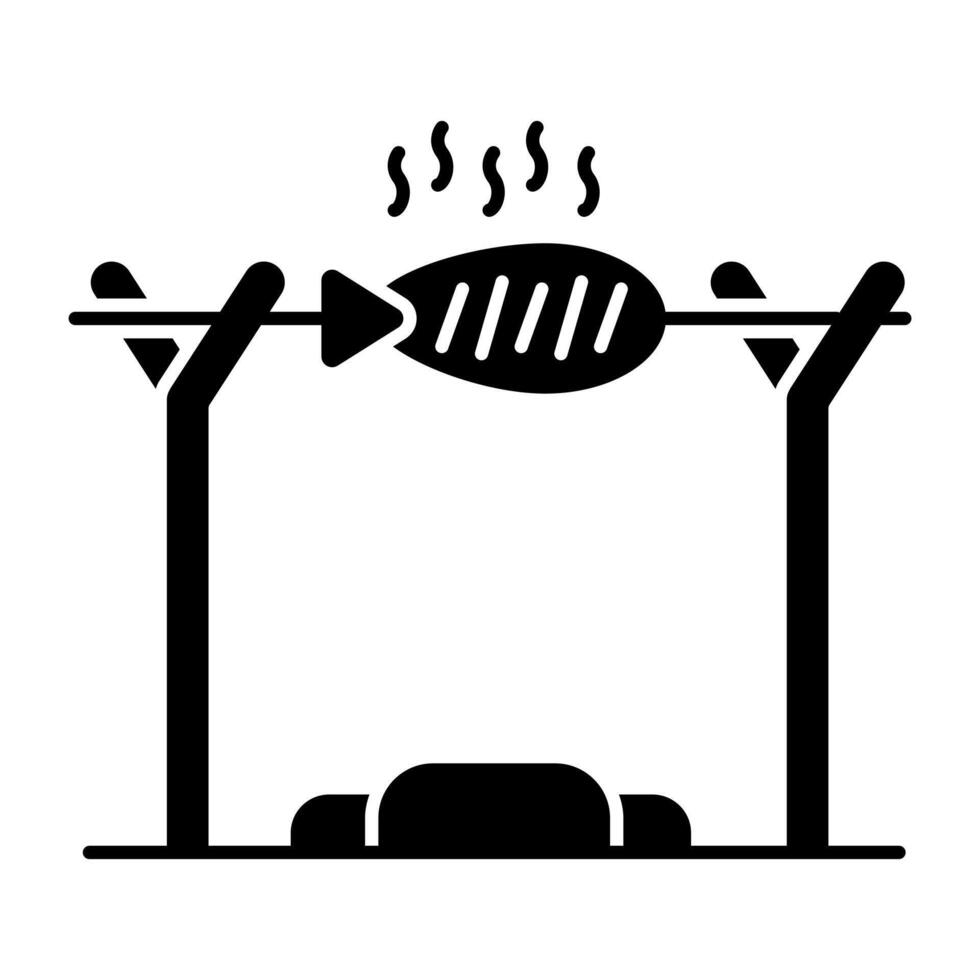 Premium Soild download icon of grilled fish vector