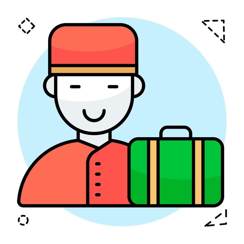 Vectors Flat Circular design of hotel Attendant