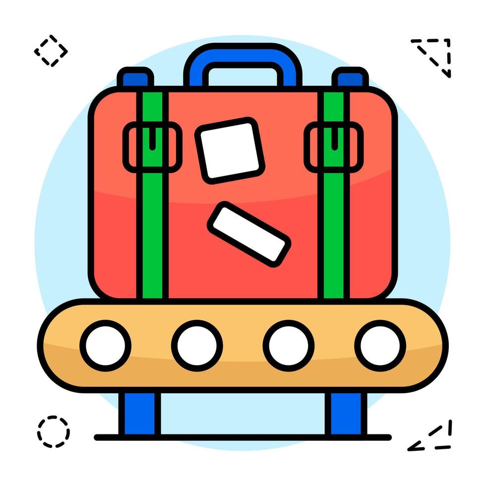 Modern Flat Circular icon of luggage carousel vector